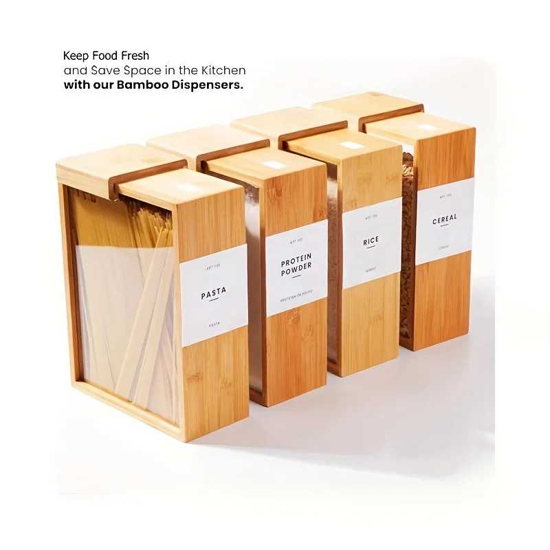 Simple wooden grain storage box - used for storing oatmeal, grains, and food