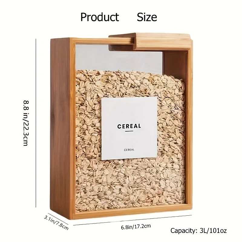 Simple wooden grain storage box - used for storing oatmeal, grains, and food