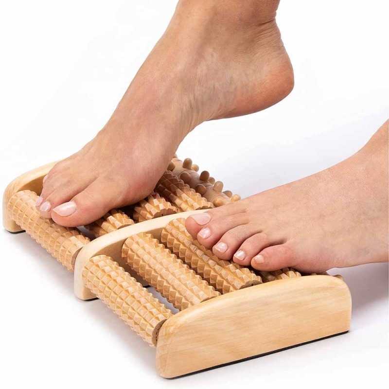 Wood Therapy Dual Foot Massager Roller,Relax and Relieve Plantar Fasciitis, Heel, Arch Pain, Stress Relief Tool