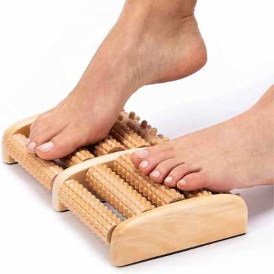 Wood Therapy Dual Foot Massager Roller,Relax and Relieve Plantar Fasciitis, Heel, Arch Pain, Stress Relief Tool